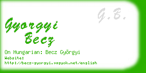 gyorgyi becz business card